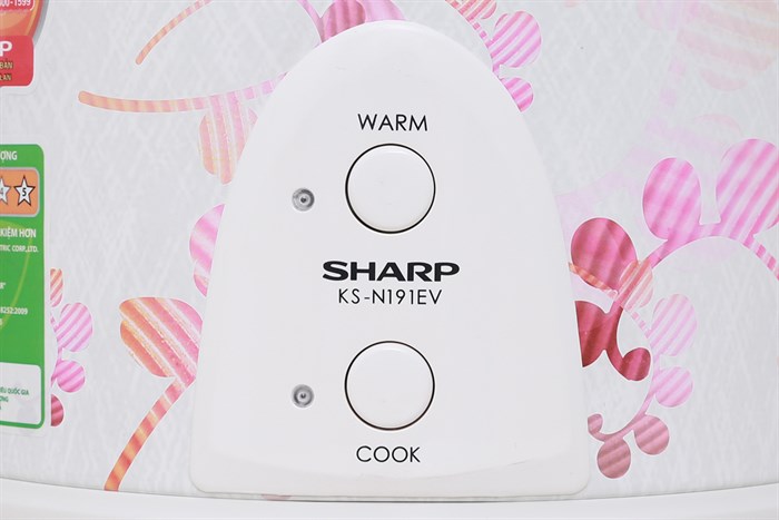Nồi cơm điện Sharp KS-N191EV LR 1.8 lít Màu Trắng - Đỏ