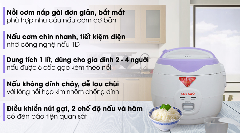 Nồi cơm điện Cuckoo 1 lít CR-0671V