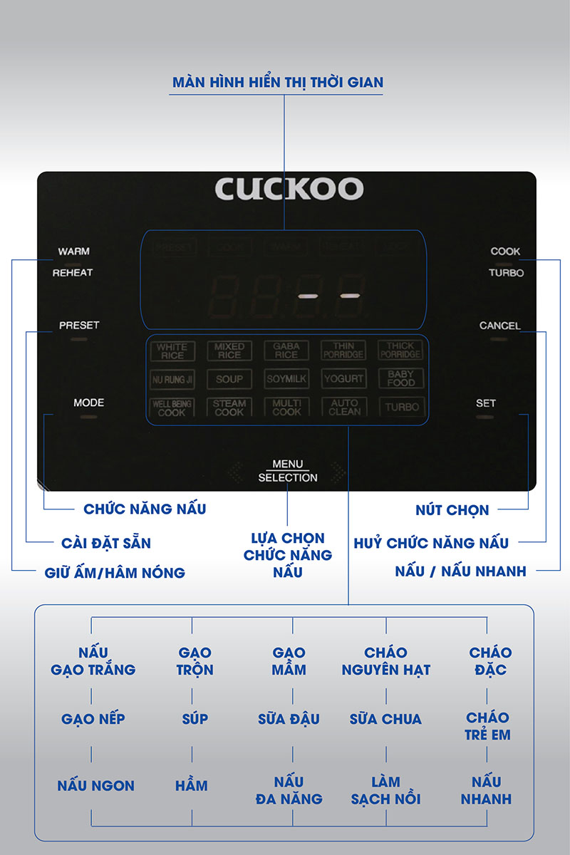 Nồi cơm điện tử Cuckoo 1.8 lít CR-1010F