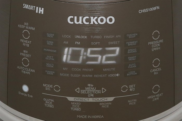 Nồi cơm điện cao tần Cuckoo 1.8 lít CRP- CHSS1009FN Màu Xám