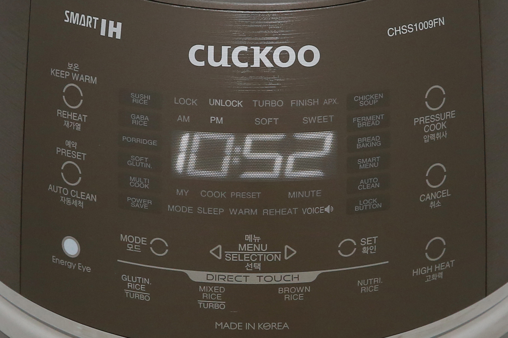 Nồi cơm điện cao tần Cuckoo 1.8 lít CRP- CHSS1009FN Màu Xám