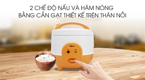 Thao tác dễ dàng - Nồi cơm nắp gài Midea MR-CM06SD 0.6 lít
