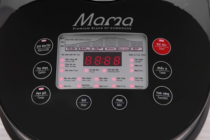 Nồi cơm điện tử Sunhouse mama 1.8 lít SHD8903 Màu Xám