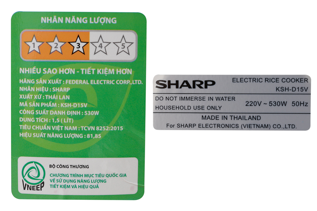 Bán nồi cơm điện Sharp 1.5 lít KSH-D15V