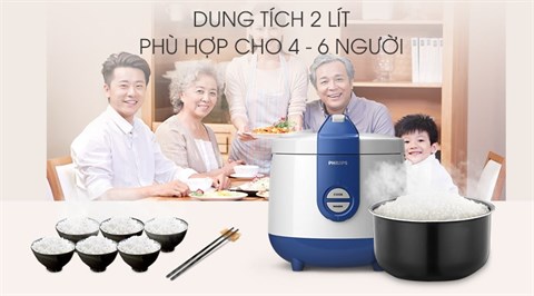 Thiết kể bắt mắt, thời trang - Nồi cơm điện Philips 2 lít HD3119