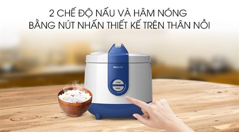 Thao tác đơn giản - Nồi cơm điện Philips 2 lít HD3119