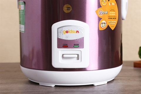 Nấu cơm bằng 1 nút gạt - Nồi cơm nắp gài Goldsun 1,8 lít ARC-G18MT