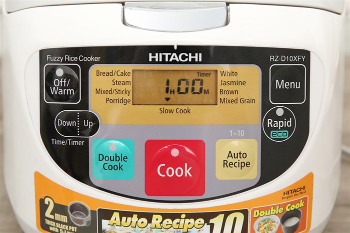 Nồi cơm điện tử Hitachi 1 lít RZ-D10XFY Màu Trắng - Xám