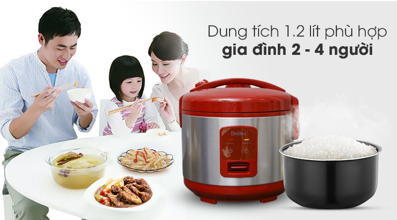 Nồi cơm điện Delites 1.2 lít NCG1201