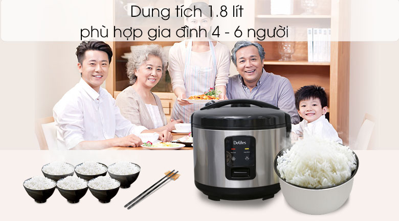 Nồi cơm điện Delites 1.8 lít NCG1804