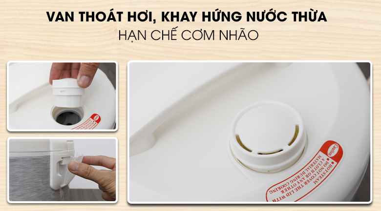 Nồi cơm nắp gài Delites NCG1805 - van thoát hơi nước hiện đại.