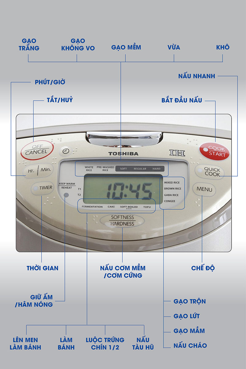 Nồi cơm điện tử Toshiba RC-18RH(CG)VN
