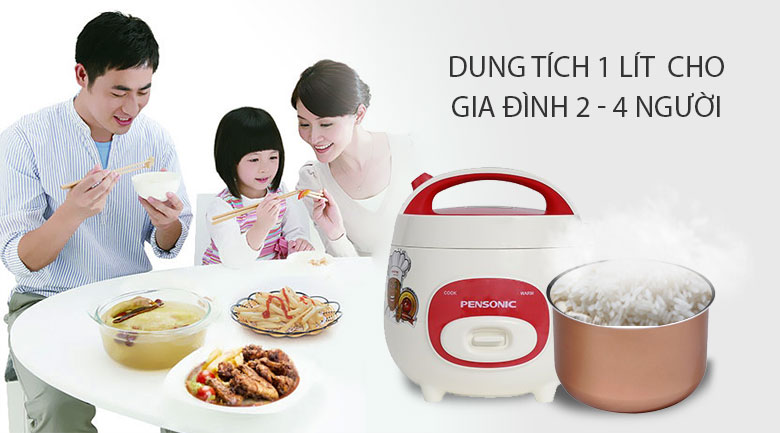 Nồi cơm điện Pensonic 1 lít PSR-1001R