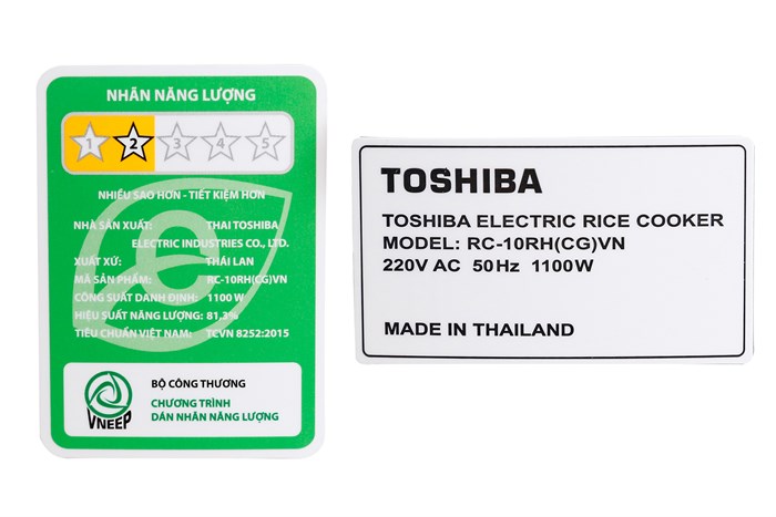 Nồi cơm điện cao tần Toshiba 1 lít RC-10RH(CG)VN Màu Trắng