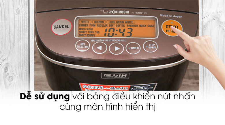 Nồi cơm điện cao tần Zojirushi 1.8 lít NP-BSQ18V-TA