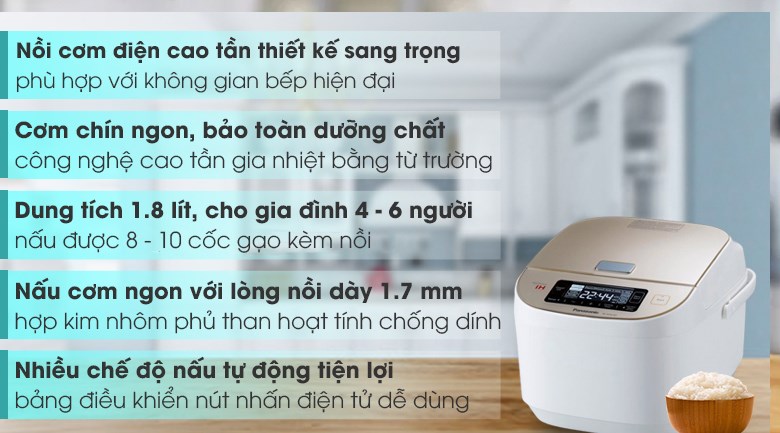 Nồi cơm điện cao tần Panasonic 1.8 lít SR-AFM181WRA