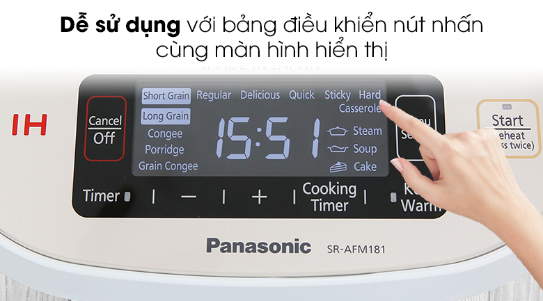 Nồi cơm điện cao tần Panasonic 1.8 lít SR-AFM181WRA