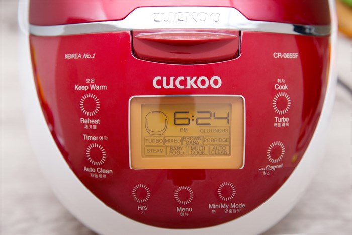 Nồi cơm điện tử Cuckoo 1 lít CR-0655F Màu Trắng - Đỏ