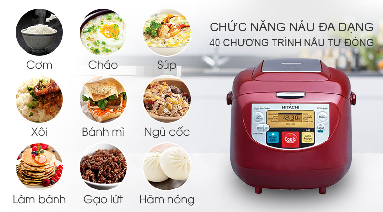 Nồi cơm điện tử Hitachi 1.8 lít RZ-D18WFY (RE)
