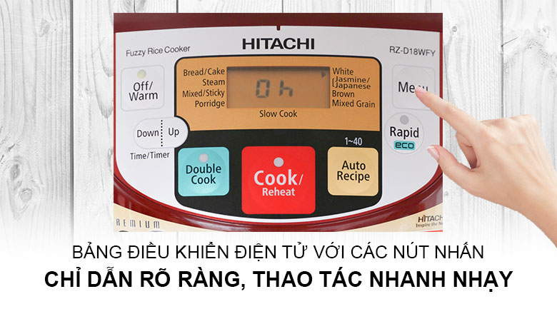 Nồi cơm điện tử Hitachi 1.8 lít RZ-D18WFY (RE)