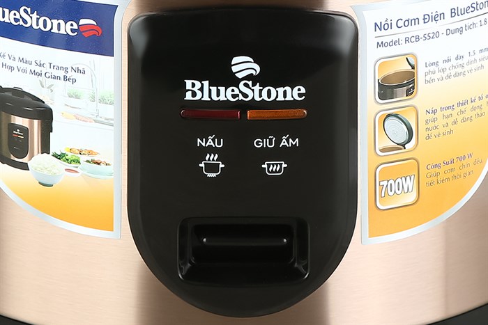 Nồi cơm nắp gài BlueStone 1.8 lít RCB-5520 Màu Vàng đồng