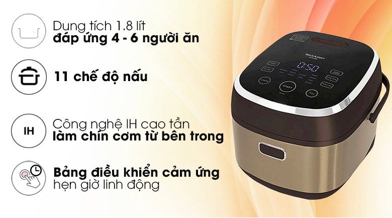 Nồi cơm điện cao tần Sharp 1.8 lít KS-IH190V-GL