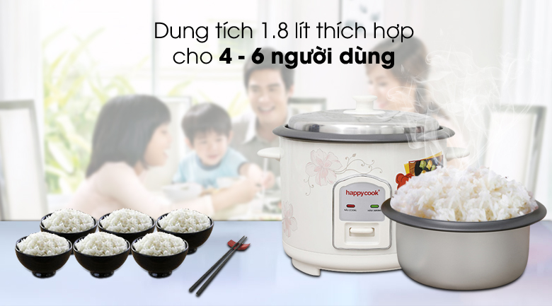 Nồi cơm điện Happycook 1.8 lít HCD-182