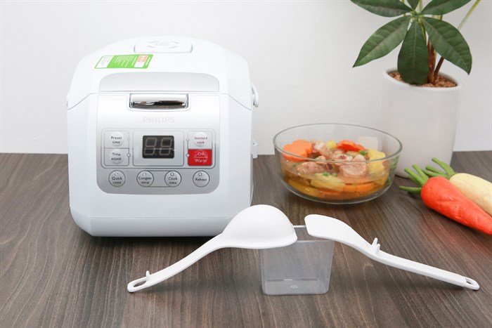 Nồi cơm điện tử Philips 1 lít HD3030 Màu Trắng - Xám