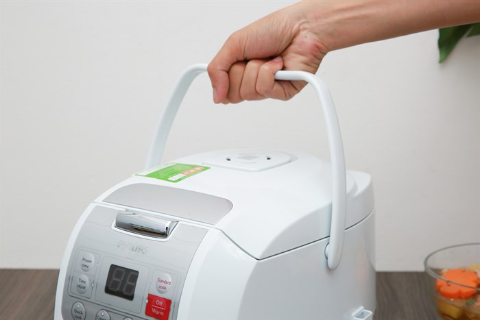 Nồi cơm điện tử Philips 1 lít HD3030 Màu Trắng - Xám