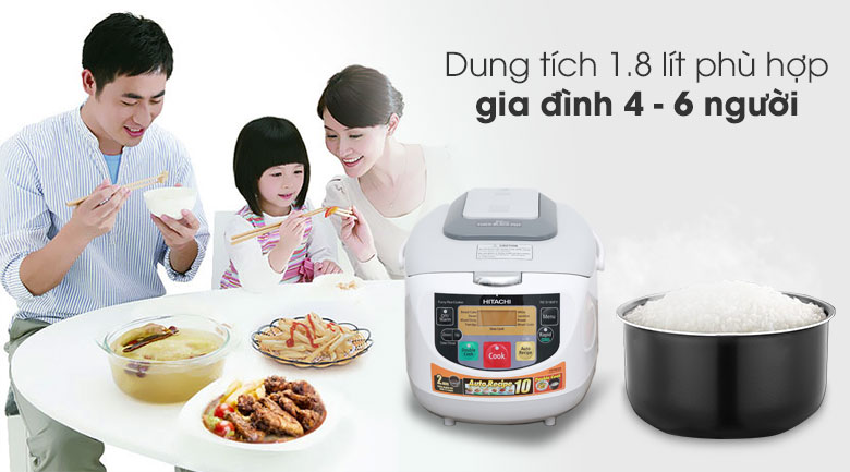 Nồi cơm điện tử Hitachi 1.8 lít RZ-D18XFY(GWH)