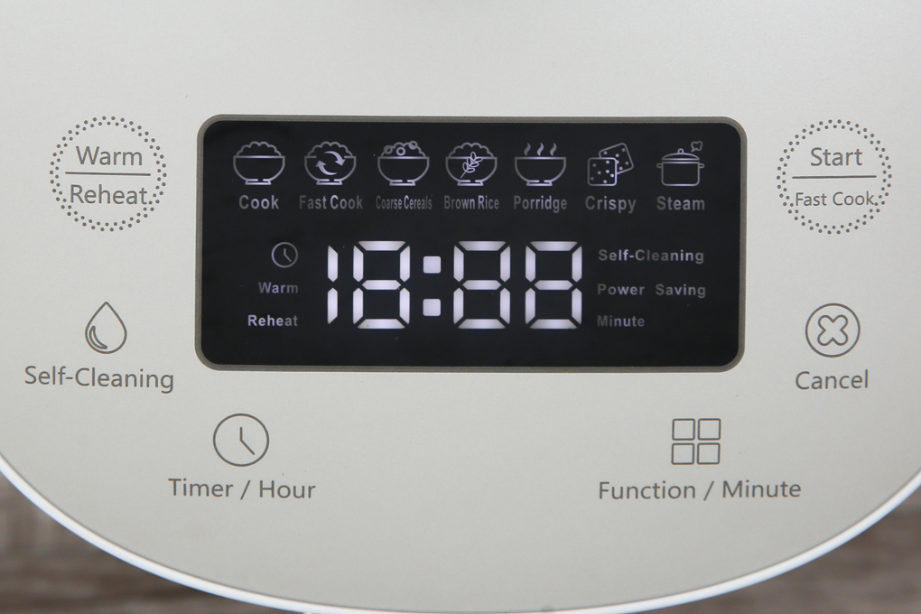 Bảng điều khiển điện tử cùng màn hình LED hiển thị rõ ràng, chỉ dẫn dễ hiểu, tiện tùy chỉnh - Nồi cơm điện tử 0.6 lít Happycook HCJ-060D Bảng điều khiển điện tử cùng màn hình LED hiển thị rõ ràng, chỉ dẫn dễ hiểu, tiện tùy chỉnh - Nồi cơm điện tử 0.6 lít Happycook HCJ-060D