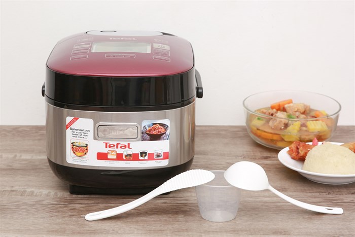 Nồi cơm điện cao tần Tefal 0.9 lít Compact Pro (RK 803565) Màu Nâu đậm
