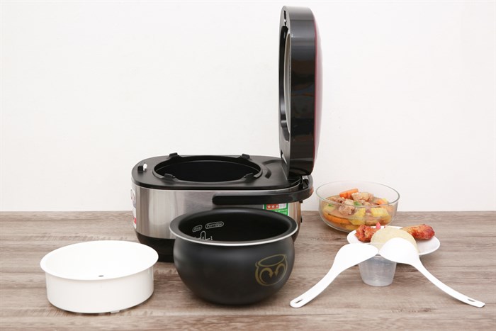 Nồi cơm điện cao tần Tefal 0.9 lít Compact Pro (RK 803565) Màu Nâu đậm