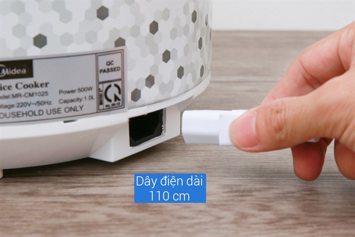 Nồi cơm điện Midea 1 lít MR CM1025 Màu Trắng - Xanh