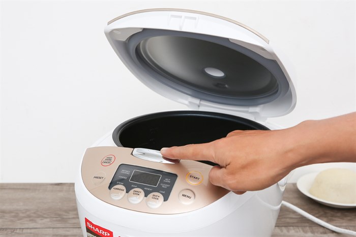 Nồi cơm điện tử Sharp 1.8 lít KS-COM181CV-GL Màu Trắng - Kem