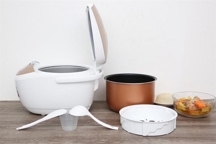 Nồi cơm điện tử Sharp 1.8 lít KS-COM181CV-GL Màu Trắng - Kem