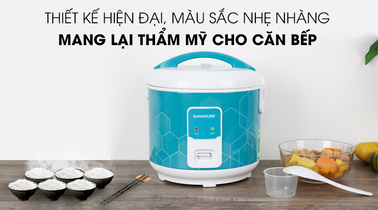 Nồi cơm nắp gài Sunhouse 1.8 lít SHD8622G