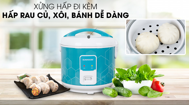 Nồi cơm nắp gài Sunhouse 1.8 lít SHD8622G