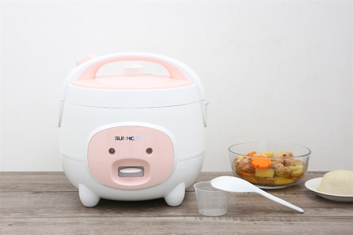 Nồi cơm nắp gài Sunhouse 1.8 lít SHD8607W Màu Trắng - Hồng
