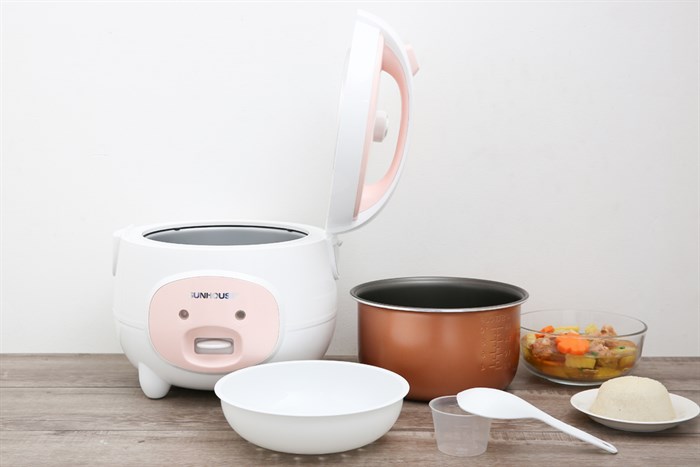 Nồi cơm nắp gài Sunhouse 1.8 lít SHD8607W Màu Trắng - Hồng