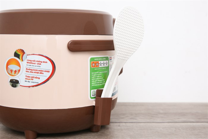 Nồi cơm nắp gài Sunhouse 1 lít SHD8208C Màu Cà phê