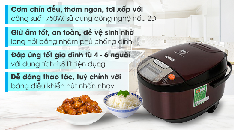 Nồi cơm điện tử Supor 1.8 lít 50FC533VN-75