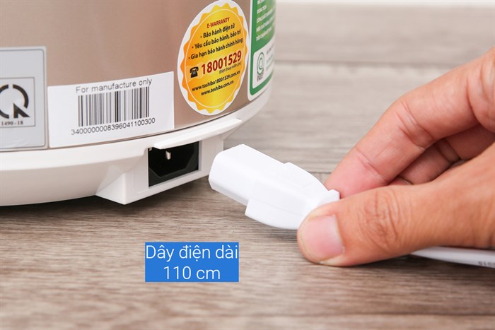 Nồi cơm nắp gài Toshiba 1 lít RC-10JR1NV Màu Vàng đồng