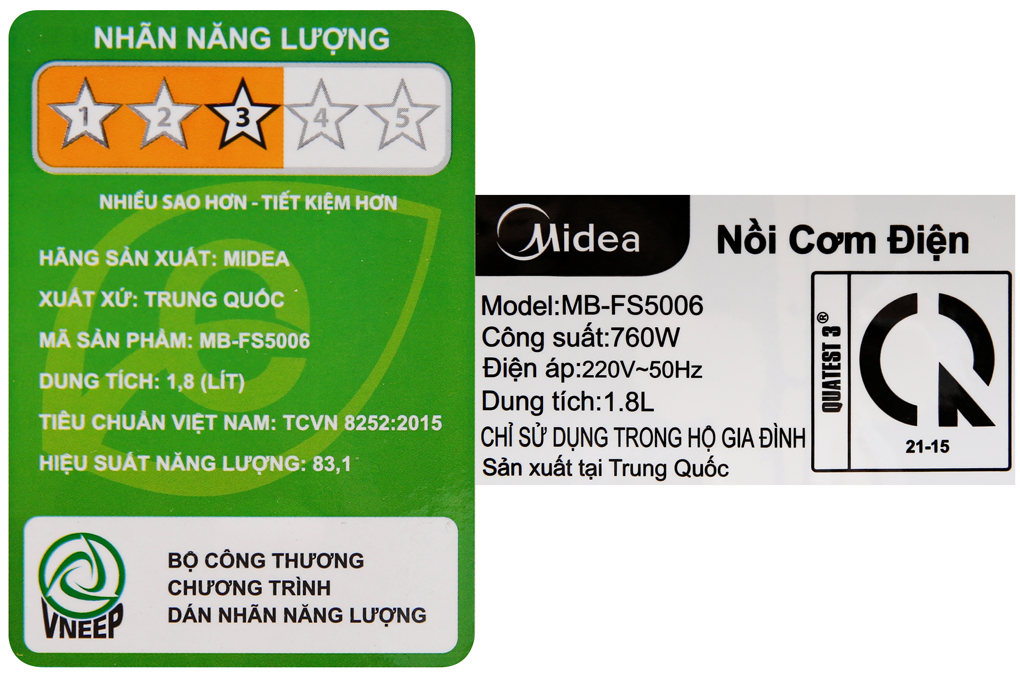 Nồi cơm điện tử Midea 1.8 lít MB-FS5006 - 13