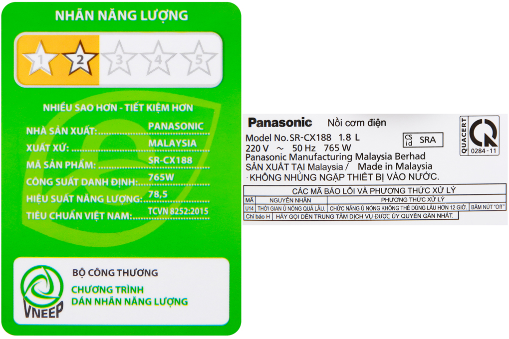 Bán nồi cơm điện tử Panasonic 1.8 lít SR-CX188SRA