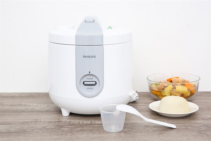 Nồi cơm điện Philips 1.8 lít HD3115 Màu Trắng - Xám
