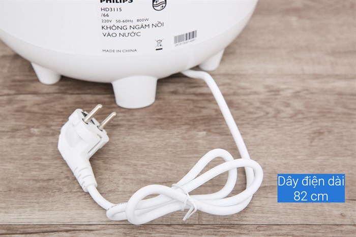 Nồi cơm điện Philips 1.8 lít HD3115 Màu Trắng - Xám