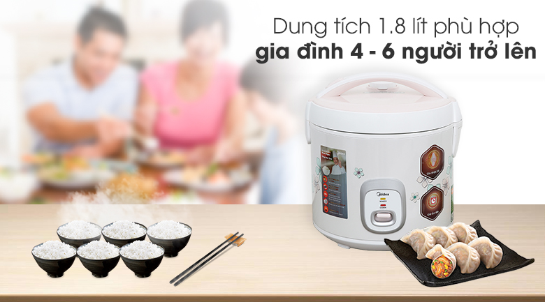 Nồi cơm nắp gài 1.8 lít Midea MR-CM1825