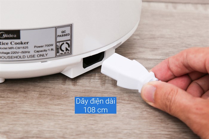 Nồi cơm nắp gài Midea 1.8 lít MR-CM1825 Màu Trắng