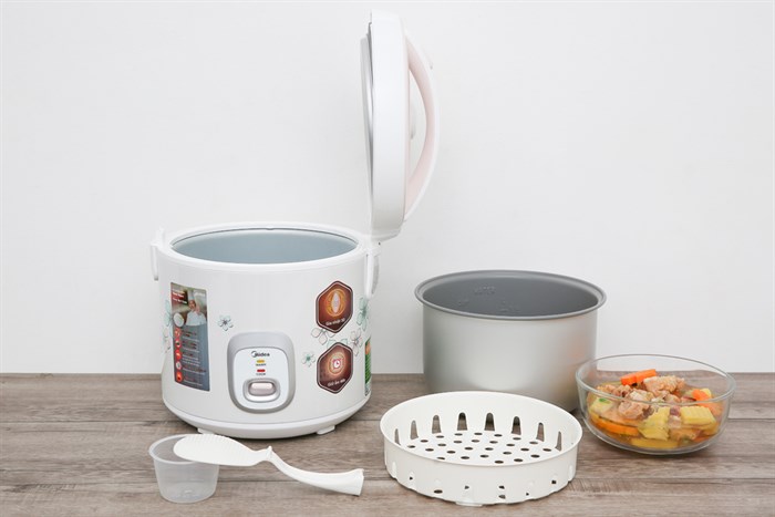 Nồi cơm nắp gài Midea 1.8 lít MR-CM1825 Màu Trắng